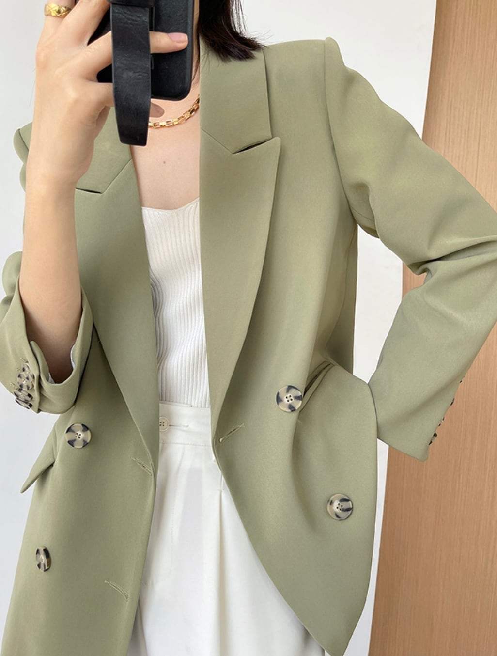 ＜サイズ展開豊富！＞ダブルブレストアースカラーオーバージャケット - select store mirror me＜サイズ展開豊富！＞ダブルブレストアースカラーオーバージャケット154281615mirror meselect store mirror me154281615XS