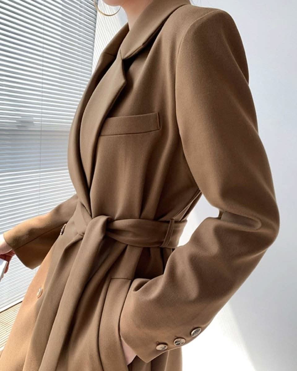 ブラウンベージュ美ラインチェスターコート - select store mirror me
