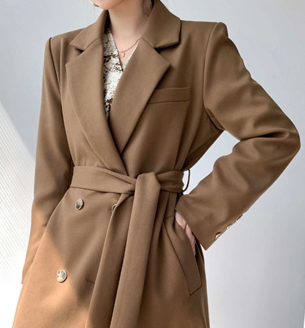 ブラウンベージュ美ラインチェスターコート - select store mirror me