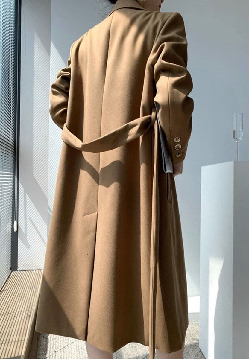 ブラウンベージュ美ラインチェスターコート - select store mirror me