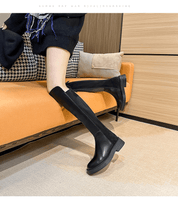 コントラストデザインジップブーツ - select store mirror meコントラストデザインジップブーツ156161356mirror meselect store mirror me156161358レザー＆ベルベット23cm