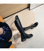 コントラストデザインジップブーツ - select store mirror meコントラストデザインジップブーツ156161356mirror meselect store mirror me156161358レザー＆ベルベット23cm