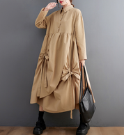 ギャザーフロントリボンワンピース