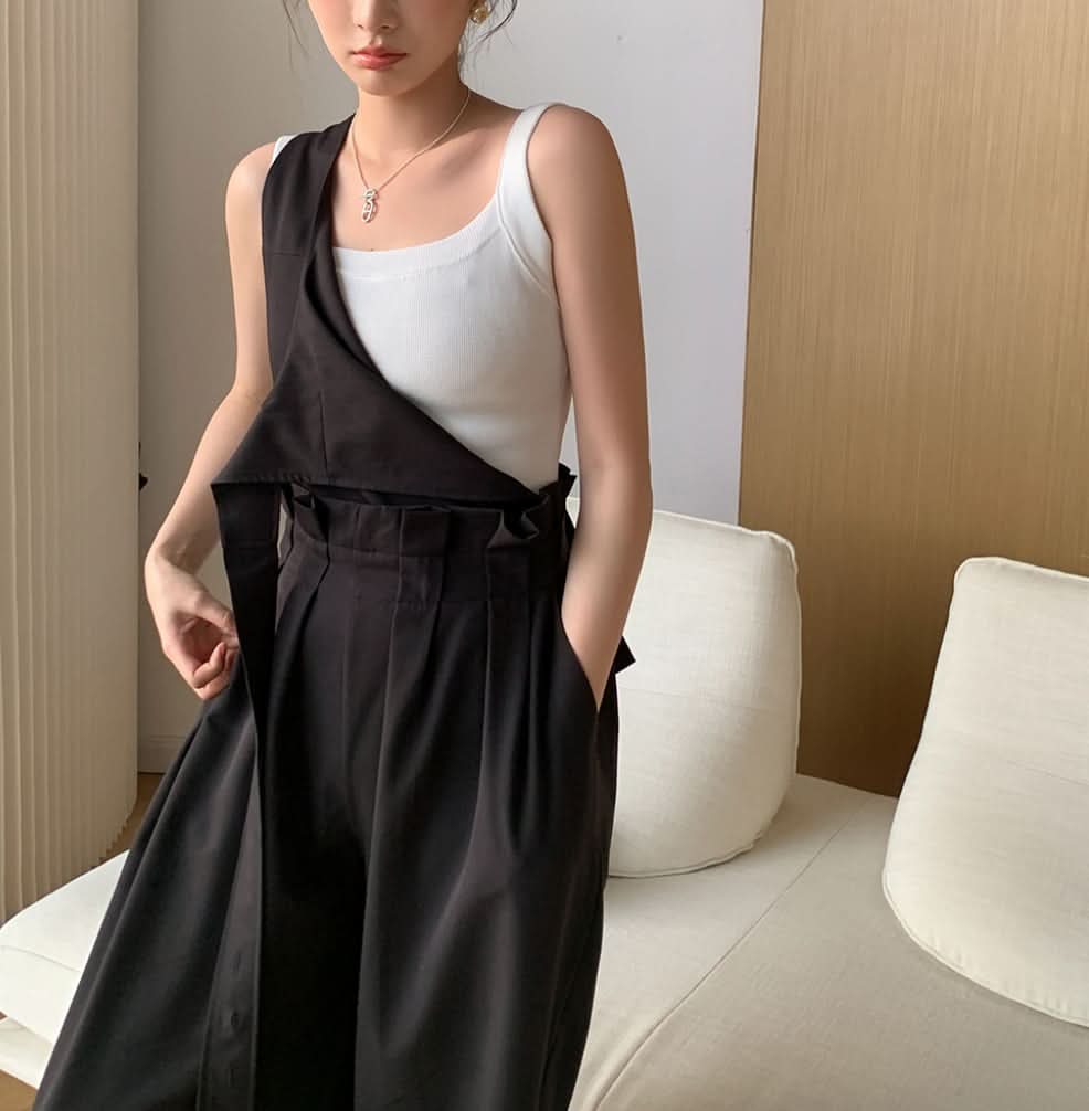 ブラックサロペットバックオープンロンパース - select store mirror meブラックサロペットバックオープンロンパース178987560mirror meselect store mirror me178987560S