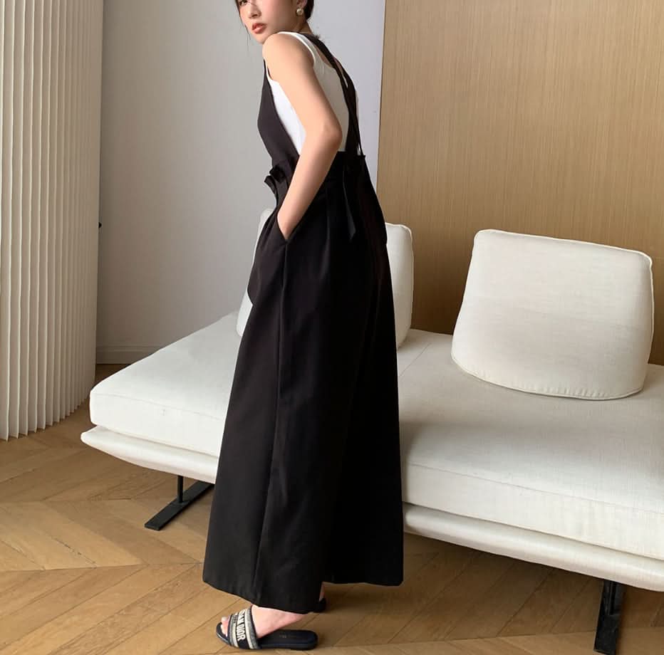 ブラックサロペットバックオープンロンパース - select store mirror meブラックサロペットバックオープンロンパース178987560mirror meselect store mirror me178987560S