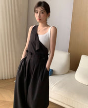 ブラックサロペットバックオープンロンパース - select store mirror meブラックサロペットバックオープンロンパース178987560mirror meselect store mirror me178987560S