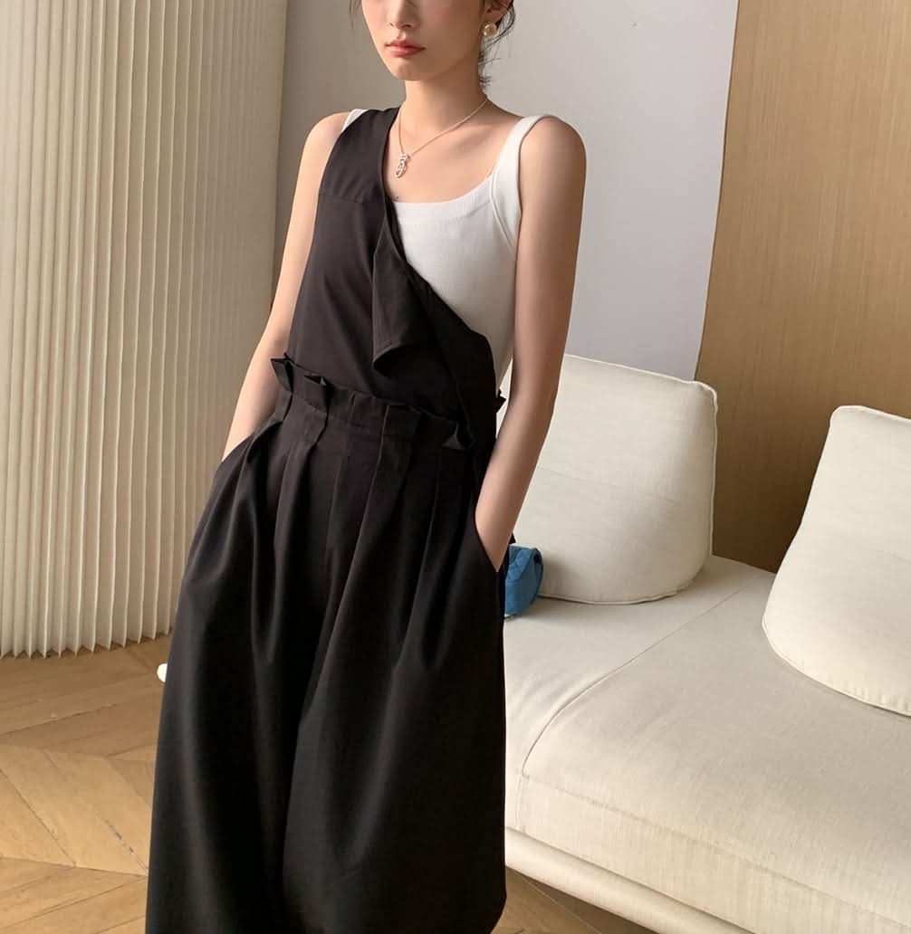 ブラックサロペットバックオープンロンパース - select store mirror meブラックサロペットバックオープンロンパース178987560mirror meselect store mirror me178987560S