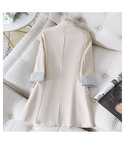 切り返し袖ストライプ美ラインジャケット　２色展開