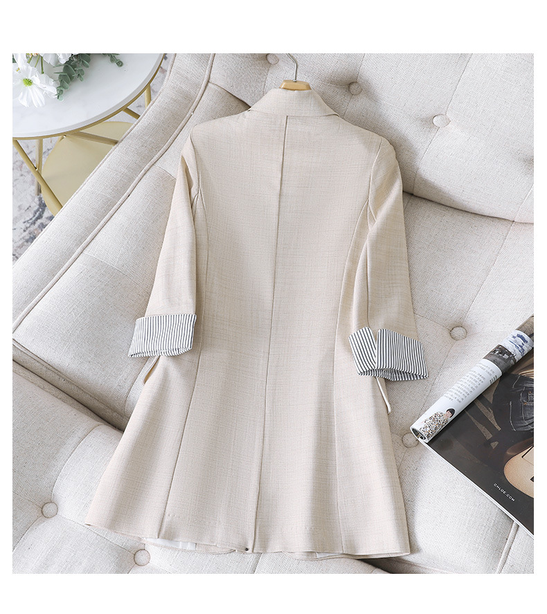 切り返し袖ストライプ美ラインジャケット　２色展開