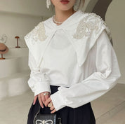 ビジューカラーセーラーホワイトブラウス - select store mirror meビジューカラーセーラーホワイトブラウス180924063mirror meselect store mirror me180924063S