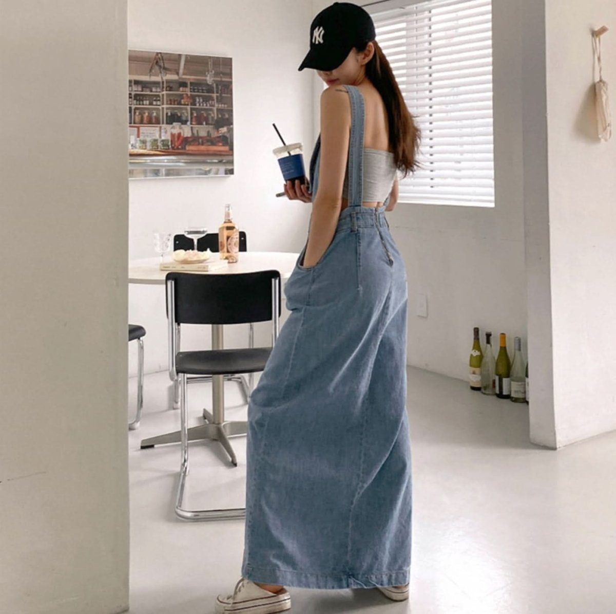 バックオープンデニムサロペットワンピース - select store mirror meバックオープンデニムサロペットワンピース182946836mirror meselect store mirror me182946836S