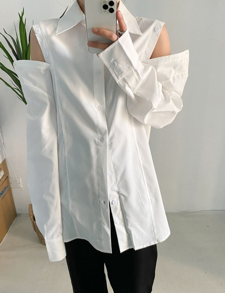 オーバーカットショルダーカッターシャツ - select store mirror meオーバーカットショルダーカッターシャツ186091653mirror meselect store mirror me186091653S