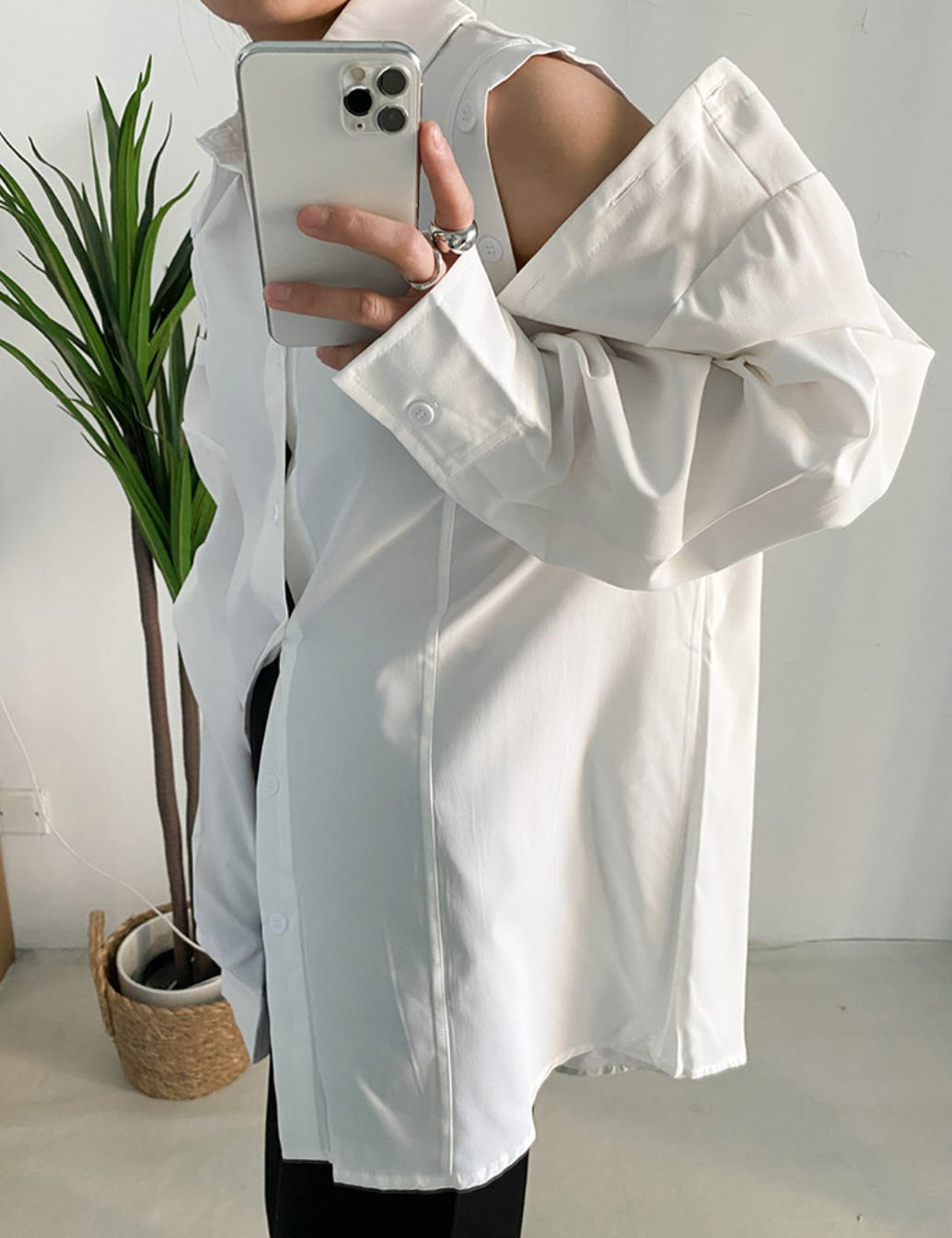 オーバーカットショルダーカッターシャツ - select store mirror meオーバーカットショルダーカッターシャツ186091653mirror meselect store mirror me186091653S