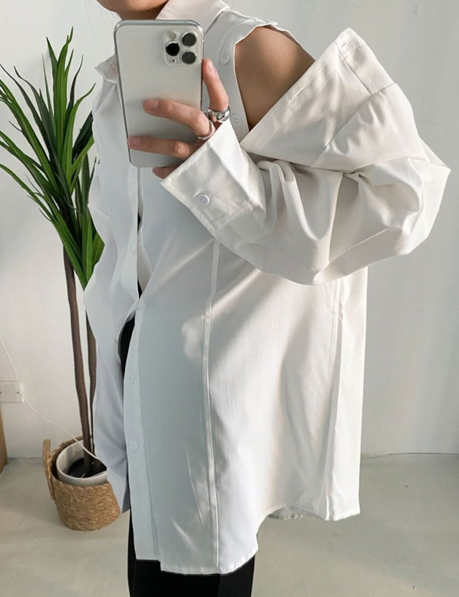 オーバーカットショルダーカッターシャツ - select store mirror meオーバーカットショルダーカッターシャツ186091653mirror meselect store mirror me186091653S