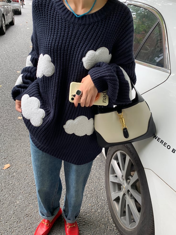 【動画あり】クラウドデザインニットセーター - select store mirror me【動画あり】クラウドデザインニットセーター186803209mirror meselect store mirror me186803209S