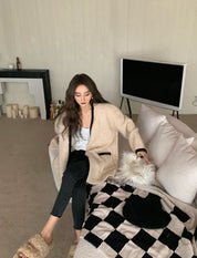 ウールバイカラーラインニットカーディガン - select store mirror meウールバイカラーラインニットカーディガン186884748mirror meselect store mirror me186884748S