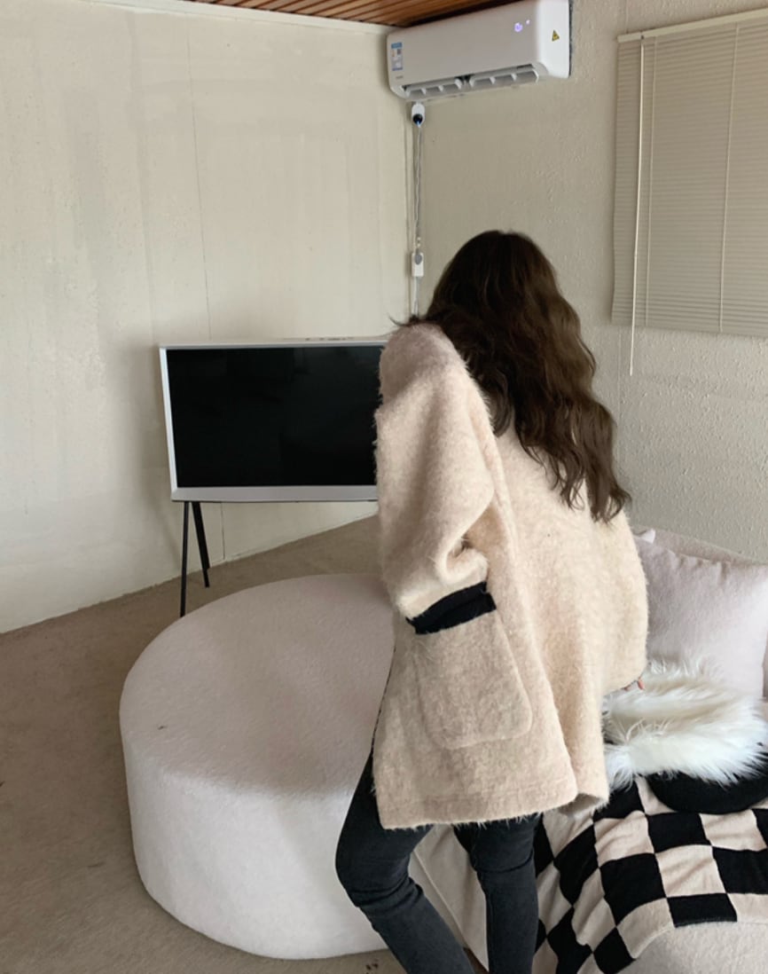 ウールバイカラーラインニットカーディガン - select store mirror meウールバイカラーラインニットカーディガン186884748mirror meselect store mirror me186884748S