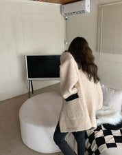 ウールバイカラーラインニットカーディガン - select store mirror meウールバイカラーラインニットカーディガン186884748mirror meselect store mirror me186884748S