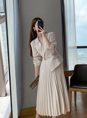 ジャケットセットアップ風プリーツワンピース - select store mirror meジャケットセットアップ風プリーツワンピース188068865mirror meselect store mirror me188068865S