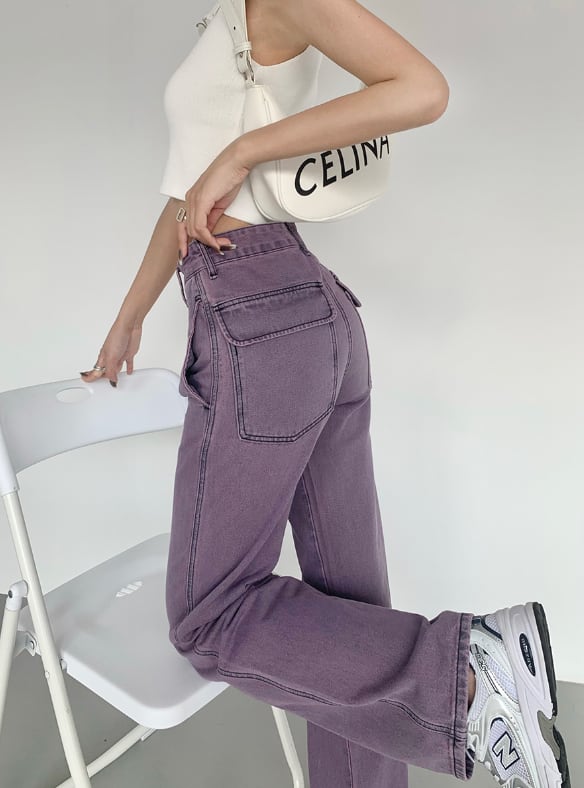 くすみパープルストレートデニムパンツ - select store mirror meくすみパープルストレートデニムパンツ188703111mirror meselect store mirror me188703111S