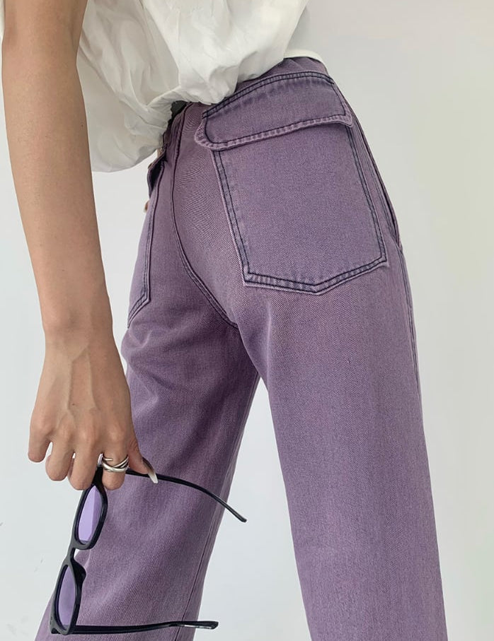 くすみパープルストレートデニムパンツ - select store mirror meくすみパープルストレートデニムパンツ188703111mirror meselect store mirror me188703111S