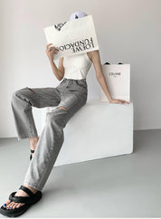 ハイダメージカットオープンデニムパンツ - select store mirror meハイダメージカットオープンデニムパンツ189324430mirror meselect store mirror me189324430S