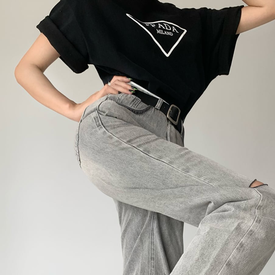ハイダメージカットオープンデニムパンツ - select store mirror meハイダメージカットオープンデニムパンツ189324430mirror meselect store mirror me189324430S
