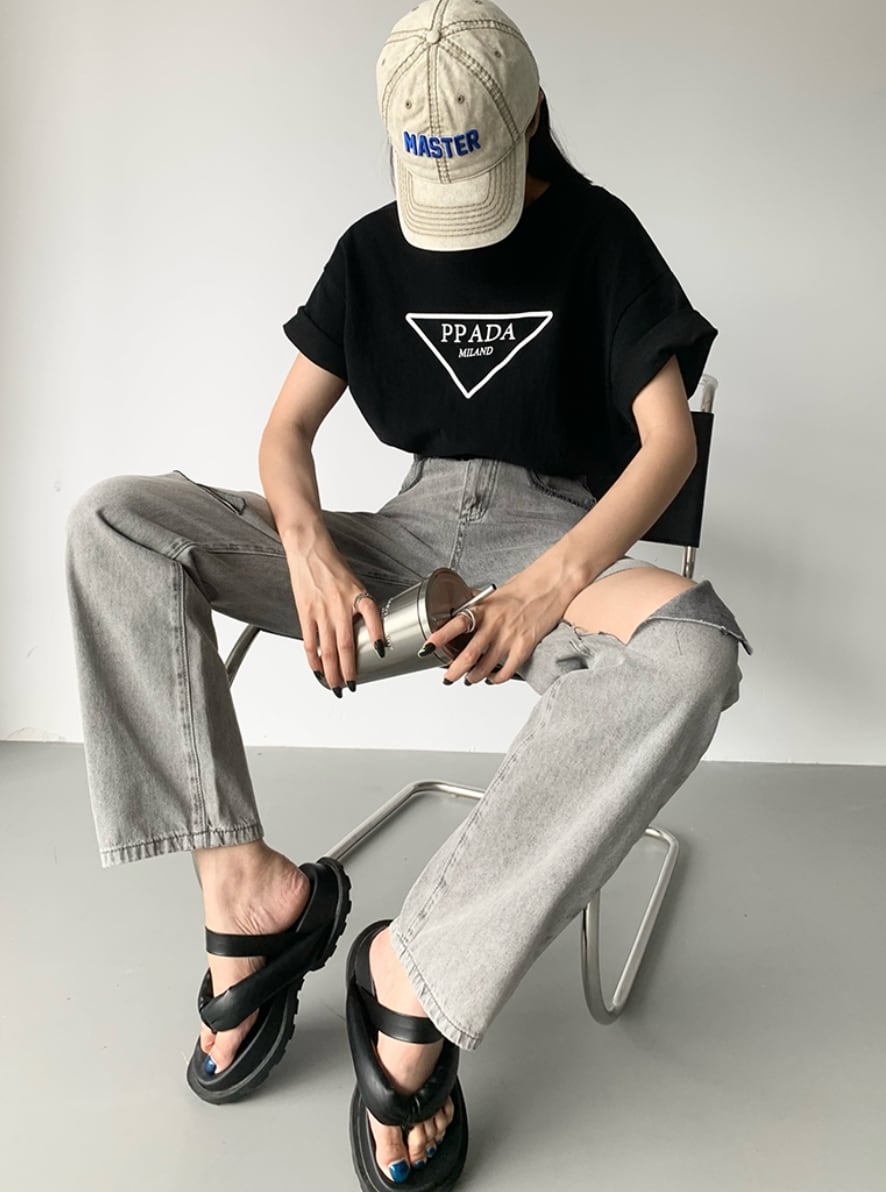 ハイダメージカットオープンデニムパンツ - select store mirror meハイダメージカットオープンデニムパンツ189324430mirror meselect store mirror me189324430S