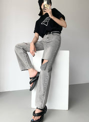 ハイダメージカットオープンデニムパンツ - select store mirror meハイダメージカットオープンデニムパンツ189324430mirror meselect store mirror me189324430S