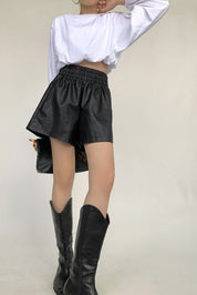 美シルエットブラックレザーハーフパンツ - select store mirror me美シルエットブラックレザーハーフパンツ189327876mirror meselect store mirror me189327876S