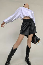 美シルエットブラックレザーハーフパンツ - select store mirror me美シルエットブラックレザーハーフパンツ189327876mirror meselect store mirror me189327876S