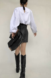 美シルエットブラックレザーハーフパンツ - select store mirror me美シルエットブラックレザーハーフパンツ189327876mirror meselect store mirror me189327876S
