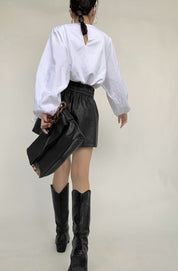 美シルエットブラックレザーハーフパンツ - select store mirror me美シルエットブラックレザーハーフパンツ189327876mirror meselect store mirror me189327876S