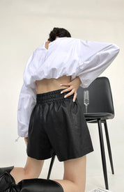 美シルエットブラックレザーハーフパンツ - select store mirror me美シルエットブラックレザーハーフパンツ189327876mirror meselect store mirror me189327876S