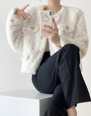 モコファーゴールドボタンノーカラージャケット - select store mirror meモコファーゴールドボタンノーカラージャケット195230851mirror meselect store mirror me195230851S