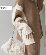 コントラストバイカラーニットスカートセットアップ - select store mirror meコントラストバイカラーニットスカートセットアップ195232764select store mirror meselect store mirror me195232764ブラック