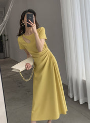カットフロントイエローロングワンピース - select store mirror meカットフロントイエローロングワンピース198604483mirror meselect store mirror me198604483S
