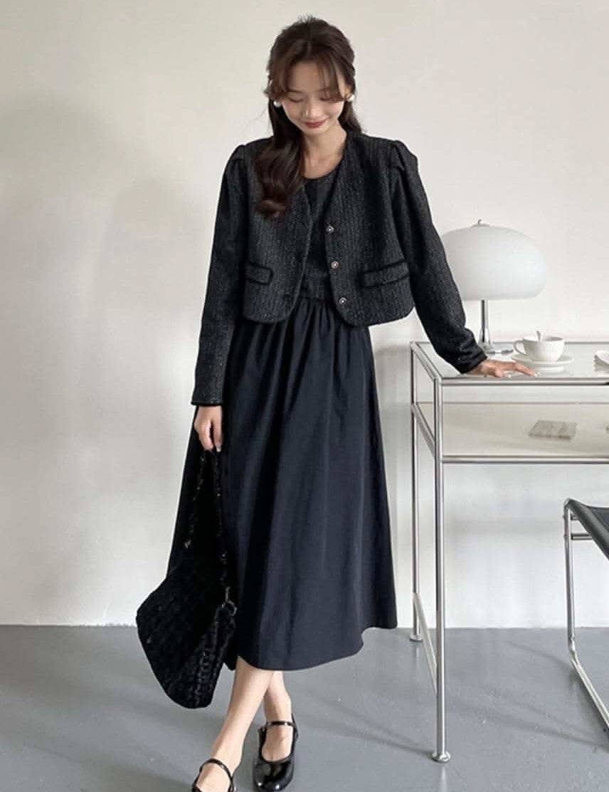 【動画あり】ブラックツイードワンピース＆ジャケットセットアップ - select store mirror me【動画あり】ブラックツイードワンピース＆ジャケットセットアップ199275186mirror meselect store mirror me199275186S