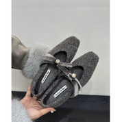 ベルベットリボンフラットシューズ