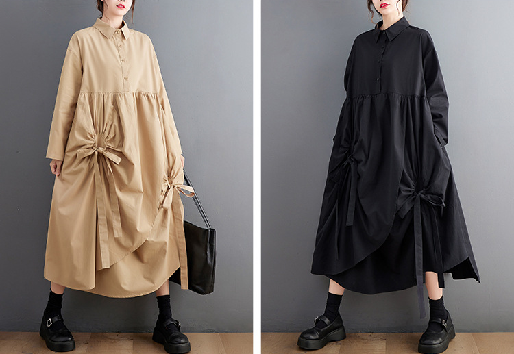 ギャザーフロントリボンワンピース