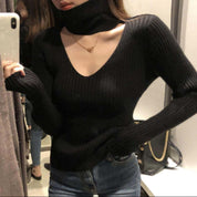 ＜ブラック１点即納＞ホルターVネックカットニットトップス　４色展開 - select store mirror me＜ブラック１点即納＞ホルターVネックカットニットトップス　４色展開194481685mirror meselect store mirror me194481685ホワイト