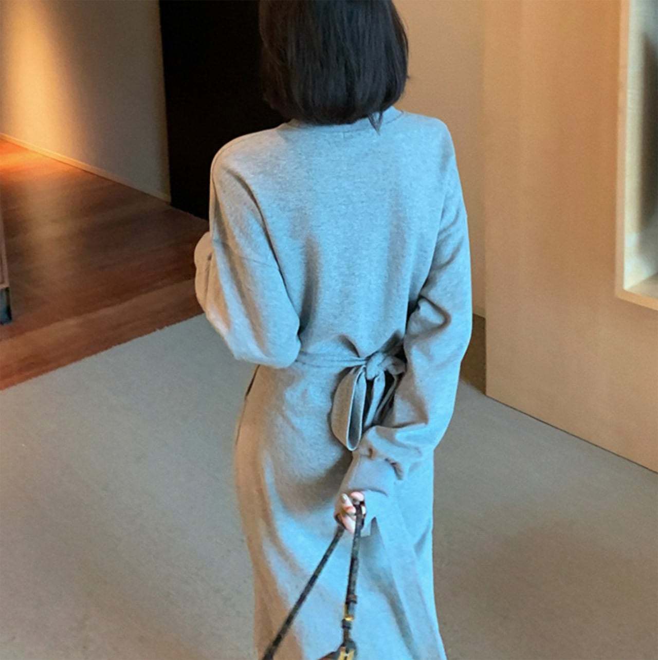 【動画あり】ウエストリボンラップデザインコットンワンピース　２色展開 - select store mirror me【動画あり】ウエストリボンラップデザインコットンワンピース　２色展開103567413mirror meselect store mirror me103567413グレー S