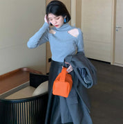 ショルダーカットハイネックニット　２色展開 - select store mirror meショルダーカットハイネックニット　２色展開103568519mirror meselect store mirror me103568519グレー S