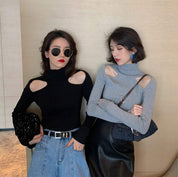 ショルダーカットハイネックニット　２色展開 - select store mirror meショルダーカットハイネックニット　２色展開103568519mirror meselect store mirror me103568519グレー S