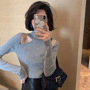 ショルダーカットハイネックニット　２色展開 - select store mirror meショルダーカットハイネックニット　２色展開103568519mirror meselect store mirror me103568519グレー S