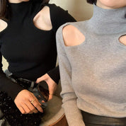 ショルダーカットハイネックニット　２色展開 - select store mirror meショルダーカットハイネックニット　２色展開103568519mirror meselect store mirror me103568519グレー S