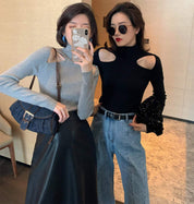 ショルダーカットハイネックニット　２色展開 - select store mirror meショルダーカットハイネックニット　２色展開103568519mirror meselect store mirror me103568519グレー S