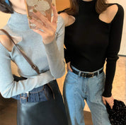 ショルダーカットハイネックニット　２色展開 - select store mirror meショルダーカットハイネックニット　２色展開103568519mirror meselect store mirror me103568519グレー S
