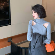 ショルダーカットハイネックニット　２色展開 - select store mirror meショルダーカットハイネックニット　２色展開103568519mirror meselect store mirror me103568519グレー S