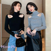 ショルダーカットハイネックニット　２色展開 - select store mirror meショルダーカットハイネックニット　２色展開103568519mirror meselect store mirror me103568519グレー S